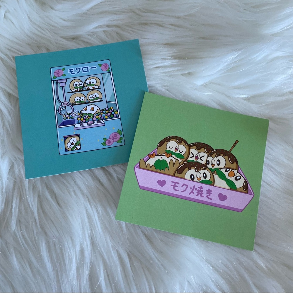 Pokemon Rowlet Mini Art Prints